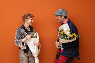 Billede: Vindere af Aarhus Art Prize 2023, Laura Hjort Jensen og Mads Borre. Foto: Mikkel Kaldal.